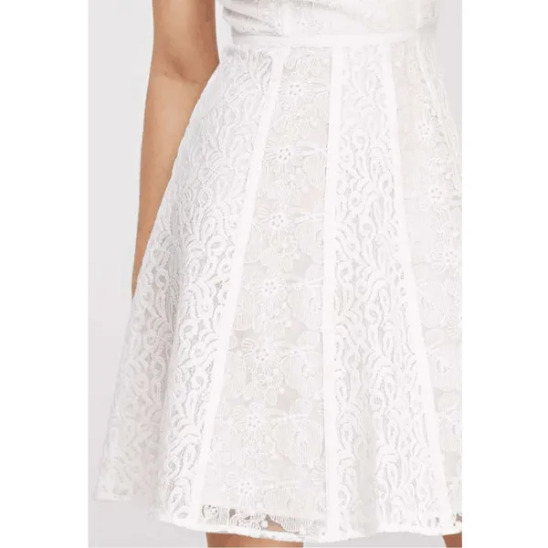 Forever 21 Y2K White Floral Lace Fit & Flare Dress Womens S Romantic Cottagecore - Image 2