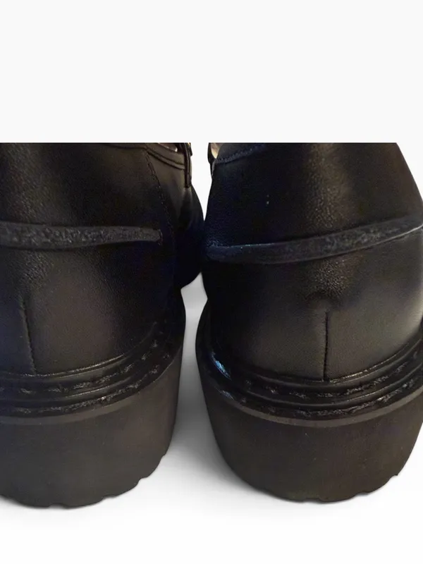 Linea Paola Black Studded Platform Leather Loafer Sz 9.5M - Image 5