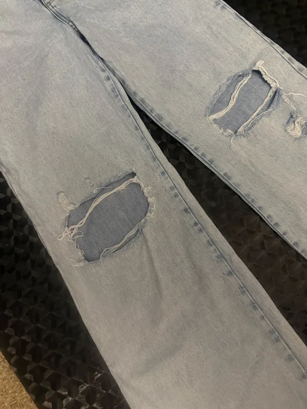 {ZARA} Full Length Distressed Wide Leg Jeans - Image 3