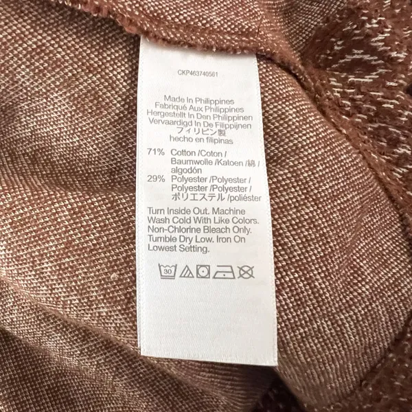 NEW Madewell Jacquard Puff Sleeve Cotton Blend Crop Top Sweater Dark Merlot S - Image 3