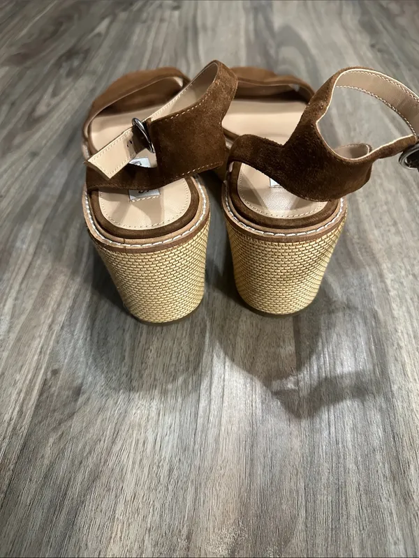 Steve Madden Brown Suede Platform Ankle Strap Sandals - Image 4