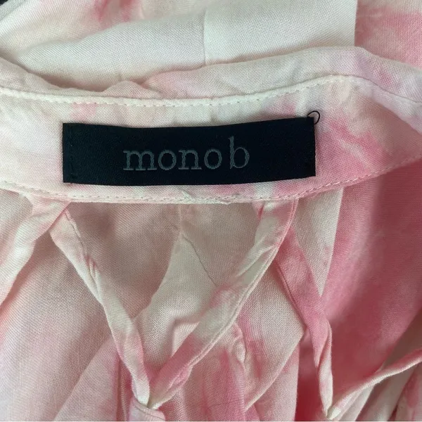 Mono B Pink & White Tie Dye Sleeveless Strappy Top L - Image 4