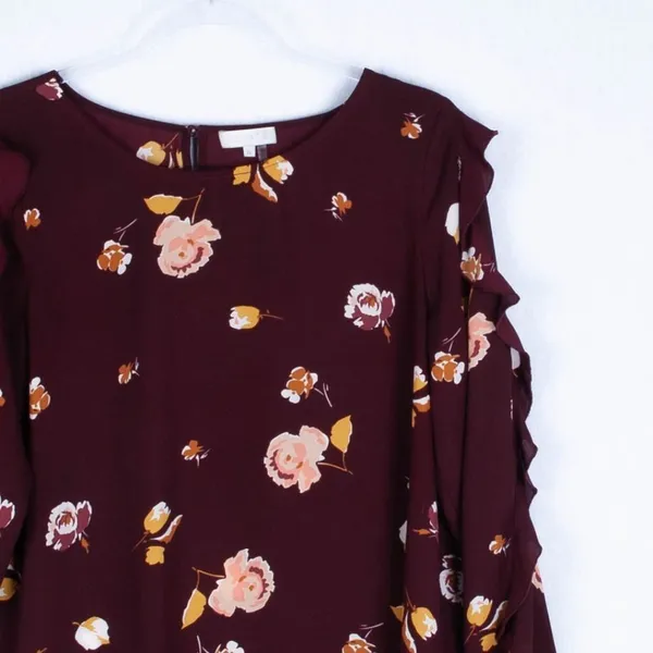 1. State Floral Ruffle‎ Blouse Size Medium - Image 2