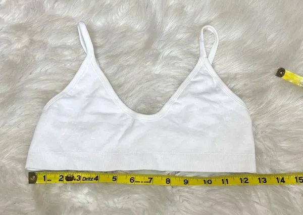 White Bra Like New No Cups or Underwire No closures Size Large - Image 5