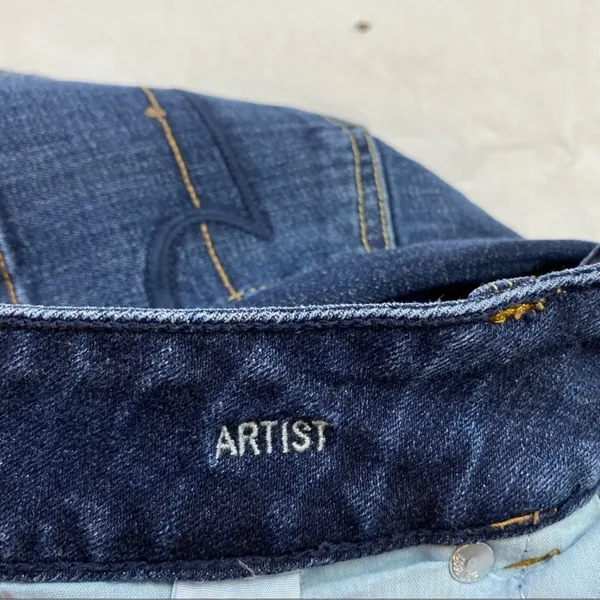 American Eagle Stretch Artist Crop‎ Jean Dark Was Denim Womens Size 0 - Image 5