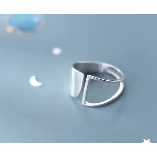 Boutique Unisex Unique,‎ 925 Silver Minimalist Ring, Adjustable - Image 8