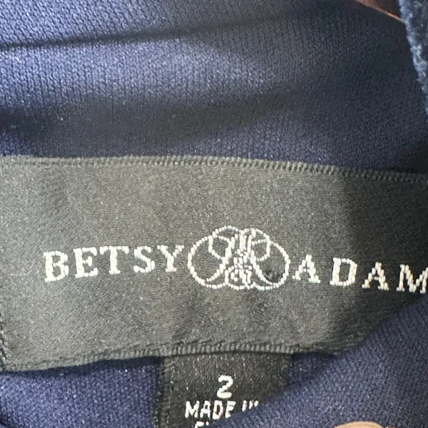Betsy Adam Womens Gown Blue Sz 2 Velvet Mesh Mock Neck Formal Glam Elegant Goth‎ - Image 4