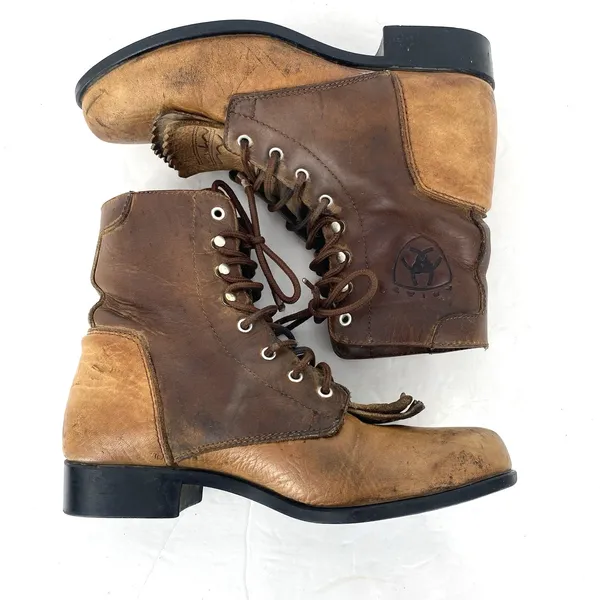 Ariat Heritage Lacer Boots Distressed Brown Leather Women’s Size 6 - Image 5