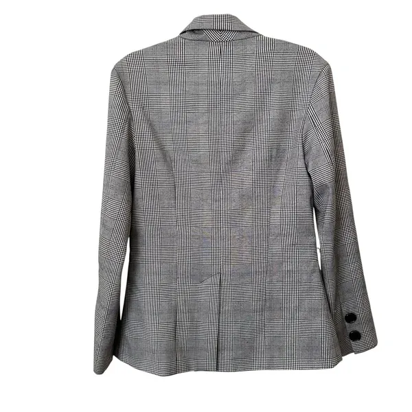 WAVERLY GREY Wool Blend Plaid Blazer‎ Grey Small Gray - Image 2