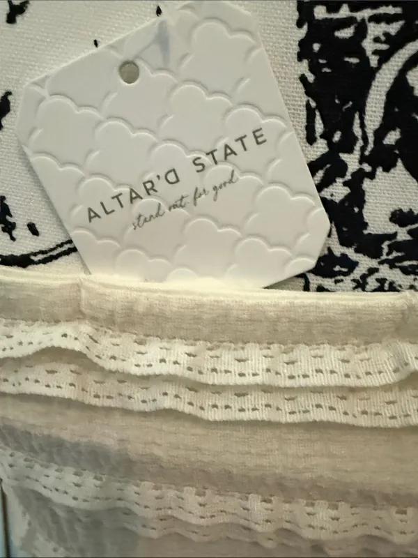 Altar'd State Cream Strapless Ruffle Mini Dress - Image 3