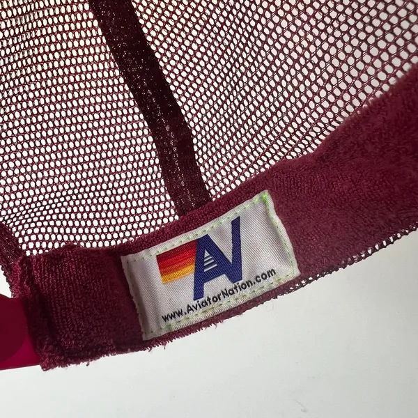 Aviator Nation Vintage Trucker Bolt Hat Maroon One Size - Image 5