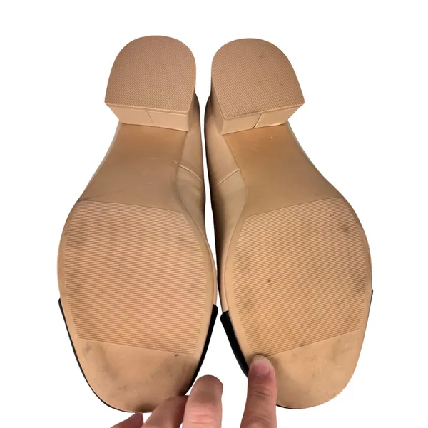 Torrid Beige Black Two Tone Cap Toe‎ Block Heel Slip On Pumps Chic 41355149 - Image 4
