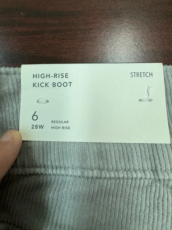 NWT American Eagle Stretch High-Rise Kick Boot Grey Corduroy Pants Size 6 - Image 6