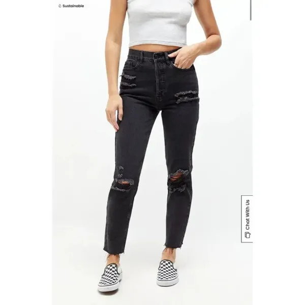 PacSun Women's Size‎ 23 Black Distressed Ultra High Waisted Slim Jeans - Image 3