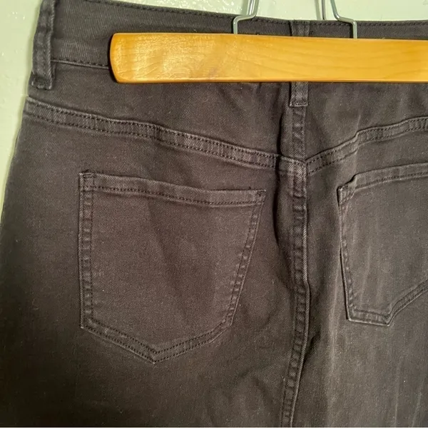 Pacsun Womens Size 26 Button Front Denim Mini Skirt Black Cut Off Stretch Cotton - Image 9