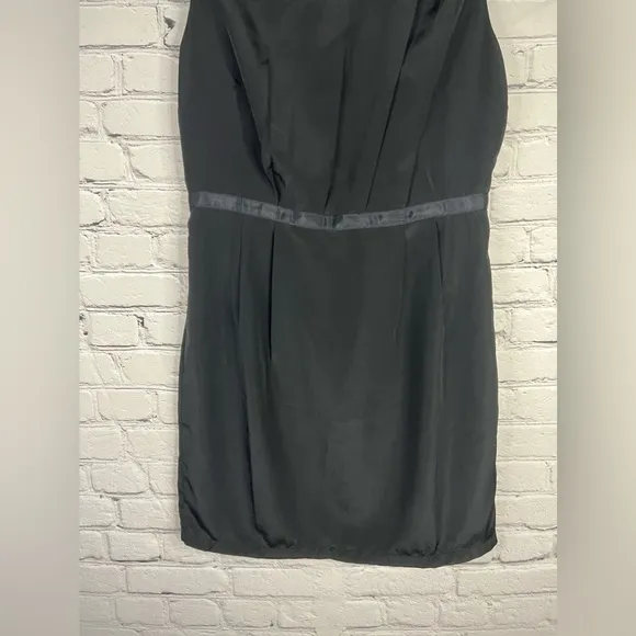 Forever 21 Black Sheath Dress size large Zip Back Lined Sleeveless Ribbon‎ - Image 4