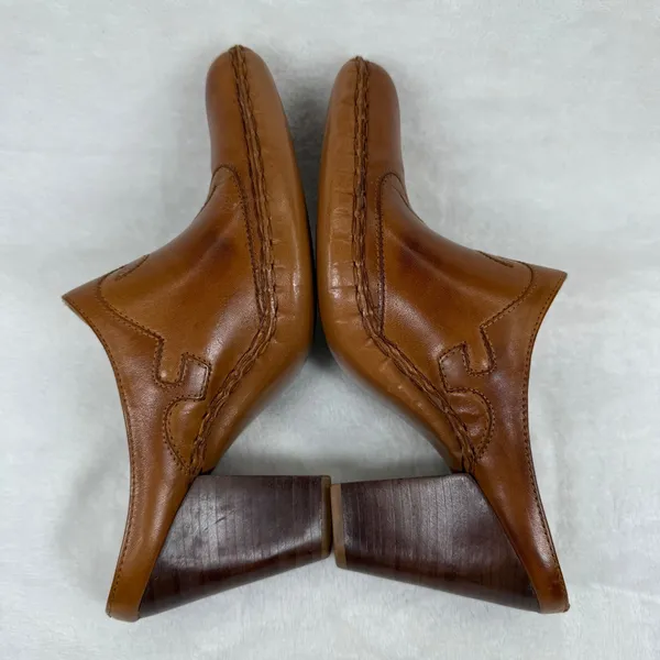 Frye Phoenix Mule‎ Cognac Leather Western Pointed Toe Block Heel 70740 Women 7M - Image 8