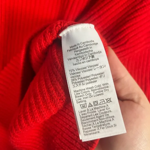 J. Crew Ribbed turtleneck sweater in stretch yarn bright red size medium - Image 5