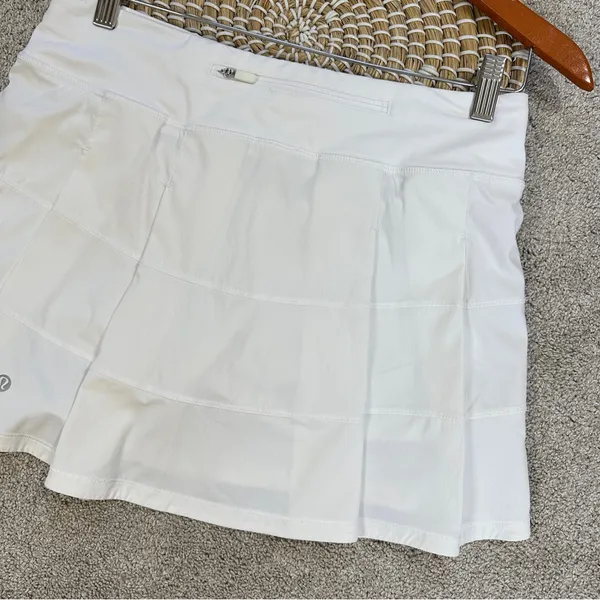 Lululemon Women’s Pace Rival Skirt Skort 4-way Stretch 15" Golf Run in White 6 - Image 9