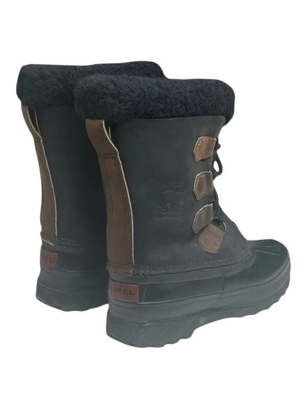 Vintage: Sorel ™ ✪ Alpine Felt Lined Wool Trim Leather Lug Sole Boots ✪ Black 7M - Image 3