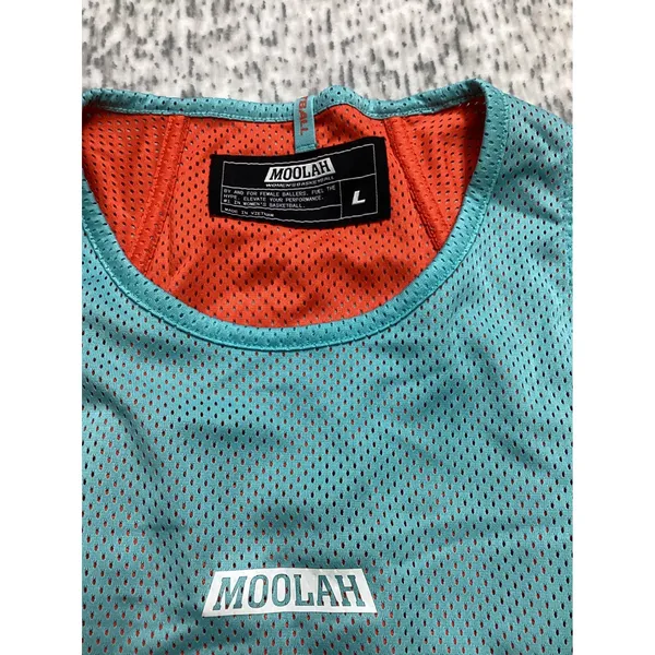 Moolah Kicks Womens‎ Mesh Practice Top Aqua Red Basketball Jersey 223001 L NEW - Image 2