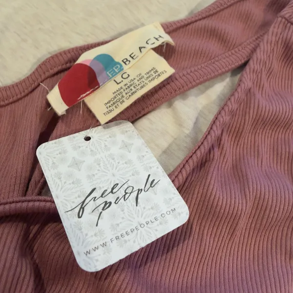 Free People Beach Saturday Night Midi Dress LRG Mauve One Shoulder Bodycon NWT - Image 5