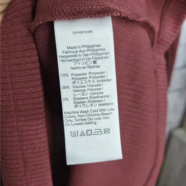 NWT Madewell Ribbed Bodycon Mini Dress Large Burgundy Square Neck Long Sleeve - Image 5