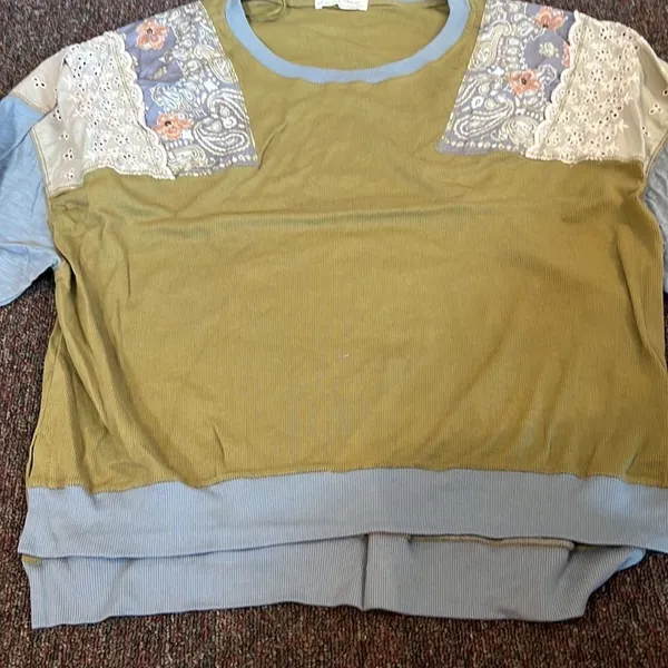 We The Free FREE PEOPLE Feelin it‎ Colorblock Army Combo T-Shirt Size XS OB1068176 $98 - Image 10