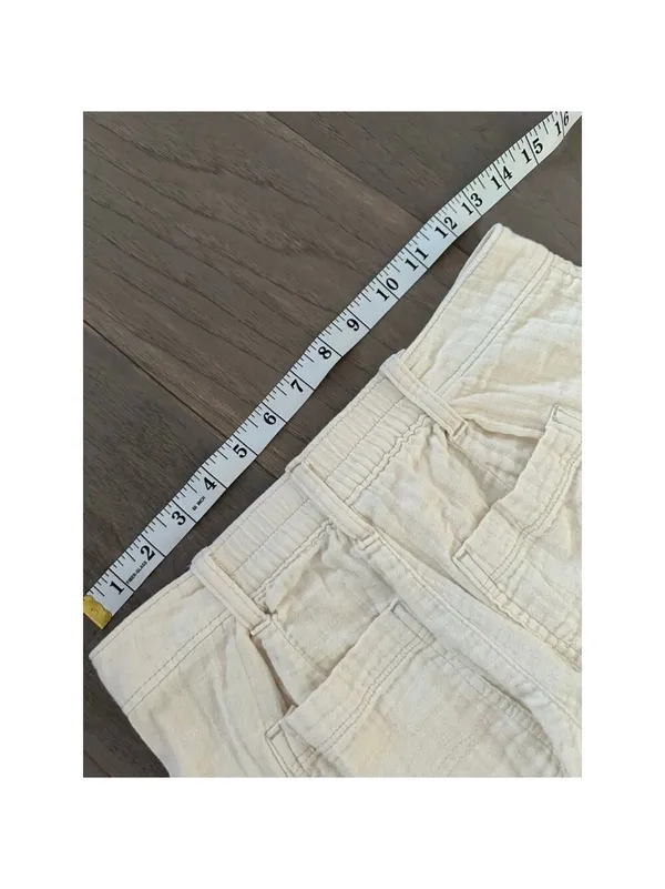 Old Navy Beige Linen Gauze Pants Size 0 - Image 10