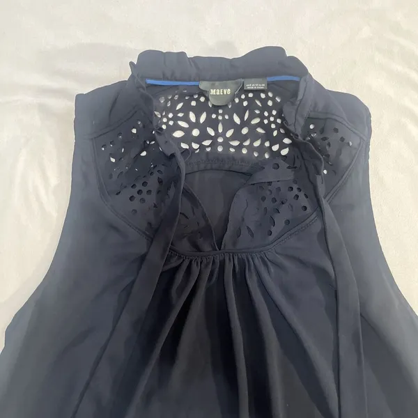 Maeve Sz 6 Navy Blue Laser Cut Tank Top Blouse Anthropologie - Image 2