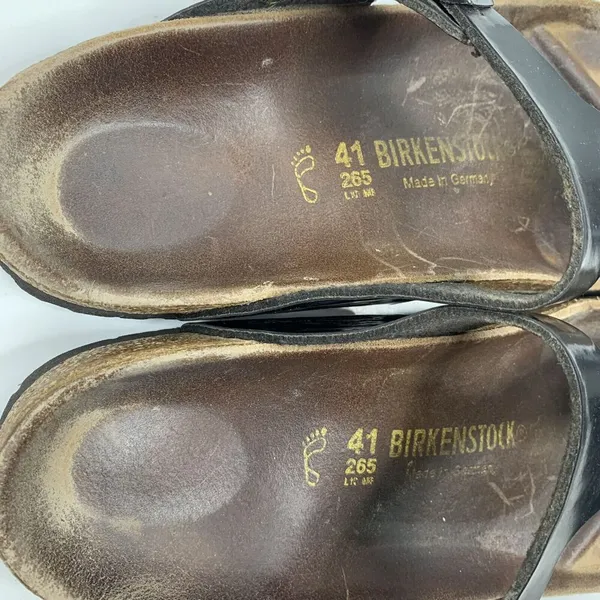 Birkenstock Size 41 10 Gizeh Sandals Birko Flor Patent Shoes Flip Flops T Straps - Image 6
