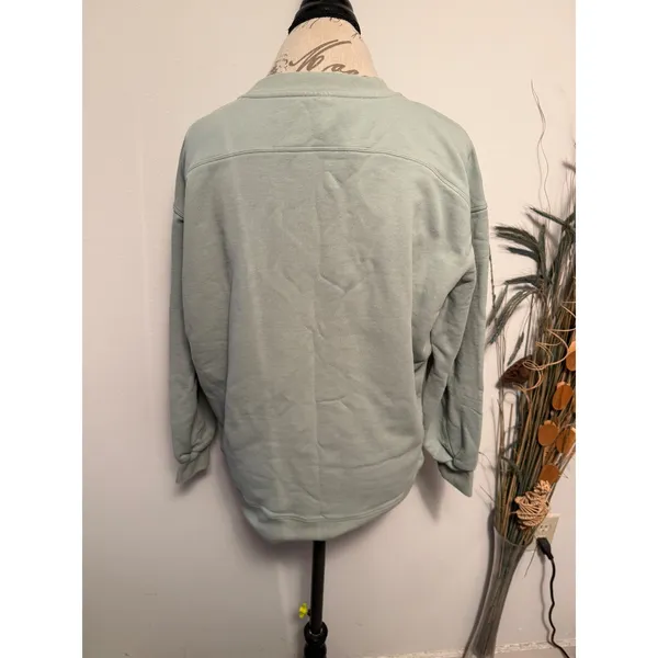 Lululemon Perfectly Oversized Crew Sweatshirt Sage Green Cotton Pullover‎ Size 4 - Image 3