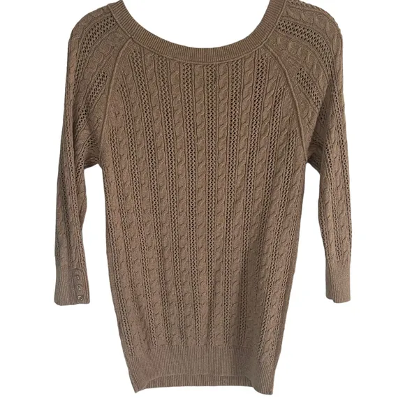 American Eagle Outfitters VTG Y2k Large Brown Sweater Coquette School Academia - Image 4