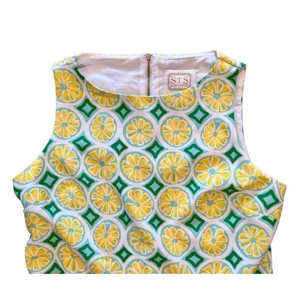 Sail to Sable Lemon Print‎ Sleeveless Shift Dress MEDIUM Diamond Colorful - Image 8