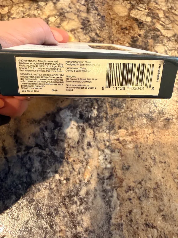 Fitbit Charge 3 Black Sport Band Size Small - Image 6