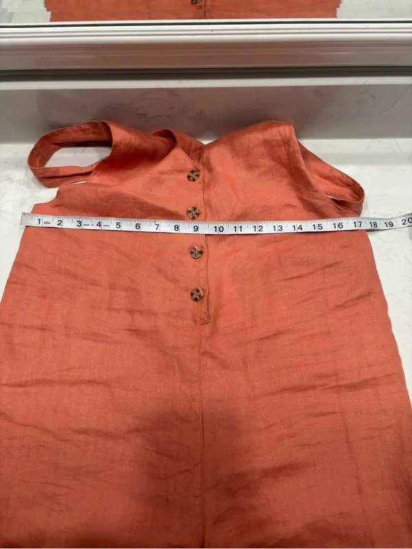 Rhythm V-Neck Button Front Wide-Leg Jumpsuit in Terracotta - Image 10