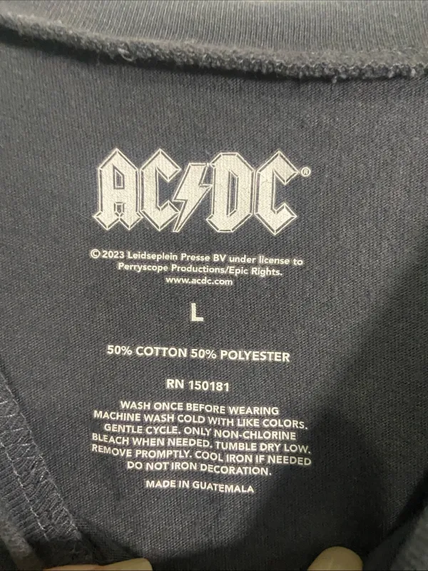 AC/DC Short-Sleeve Tee with Pink, Yellow & Blue Lightning - Image 2