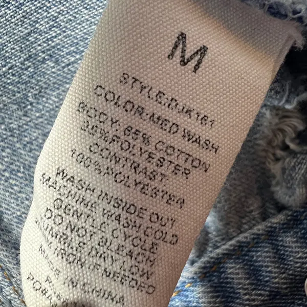 Ci Sono Denim Collection Distressed Trucker Jacket Med Wash Womens Medium - Image 4