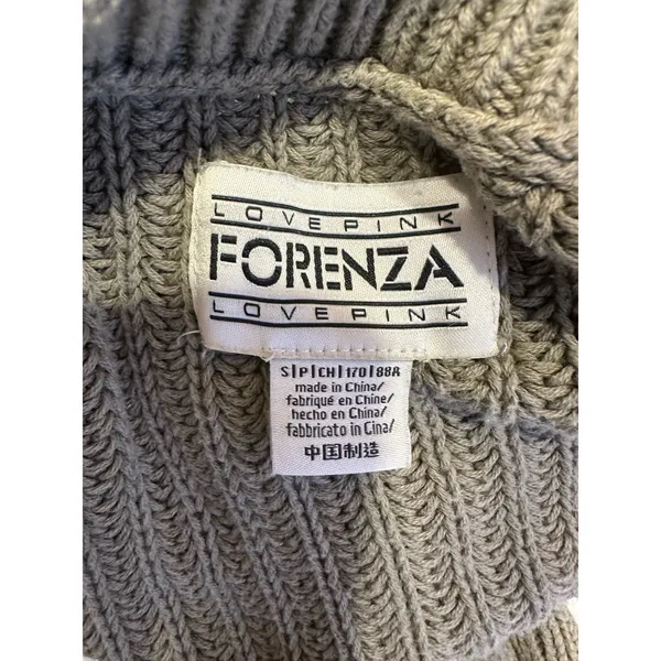 Victorias Secret PINK x Forenza Olive Green Shaker Sweater Size Small V-Neck - Image 4