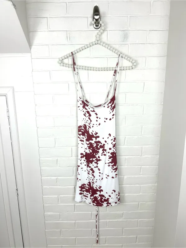 Rachel Studio Patterned Mini Dress Size S White - Image 2