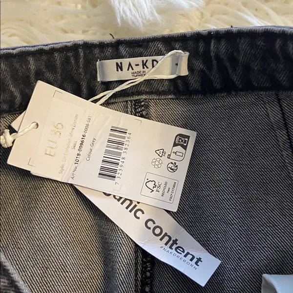 NA-KD Gray Denim Jeans Skirt Maxi length 38” waist 28” brand new two front pocke - Image 6