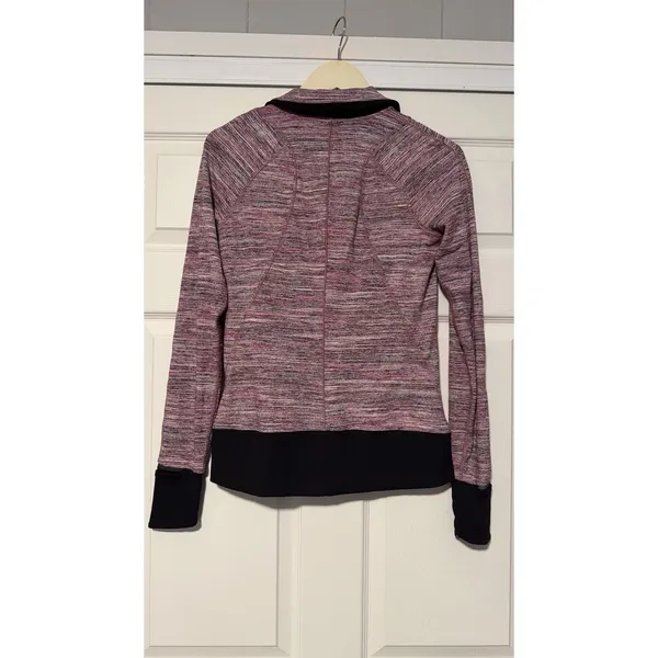 Lululemon Runderful 1/2 Zip Berry Rumble Striped Pullover Long‎ Sleeve Shirt - Image 3