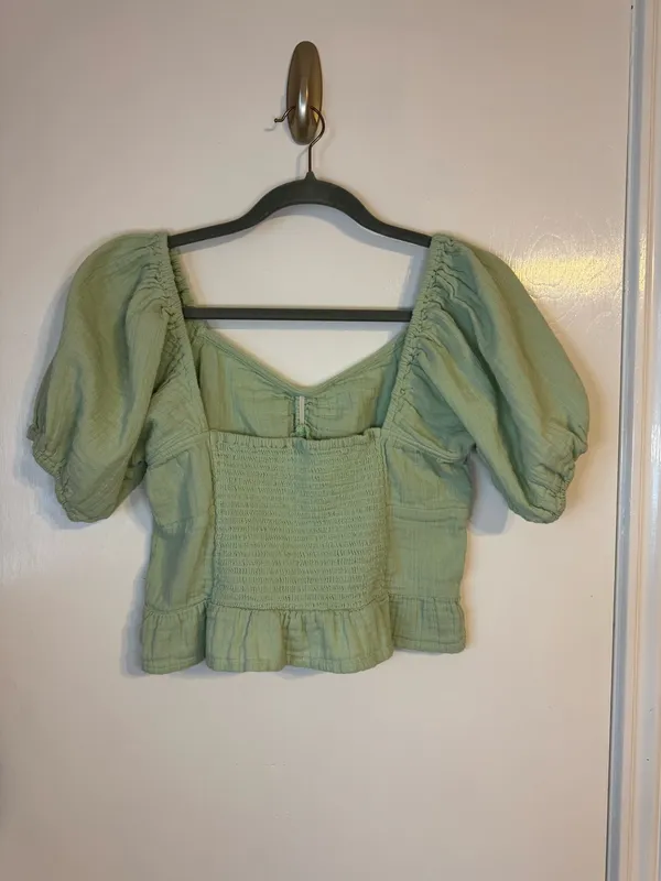 Roxy Life Mirage Puff Sleeve Top Mint Green Size M , pre-owned / No Flaws - Image 10