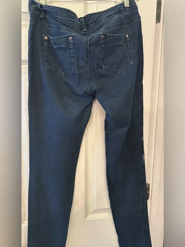 Per Se Dark Blue Denim Jeans with Pink and Purple Airbrush - Image 2
