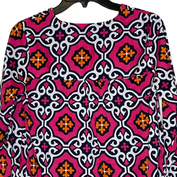 Buckhead Betties Geometric V-Neck 3/4 Sleeve Shift‎ Dress Multicolor Women Small - Image 7