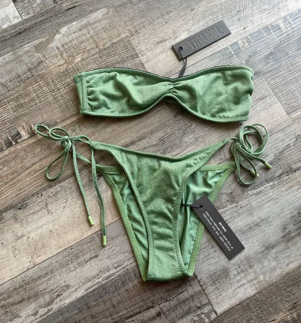 New! swim suit bikini fawn green sparkle - Image 3