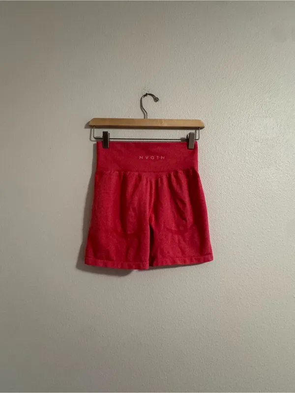 NVGTN High-Waist Red Women’s bike Shorts - Image 3