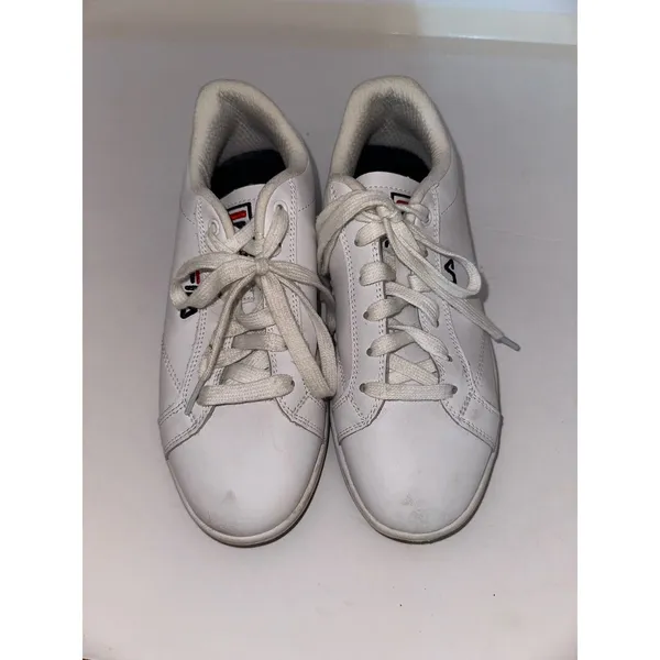 Fila‎ Reunion Women's White/Navy/Red Leather Sneakers Lace Up Low Top Shoes 8 - Image 2