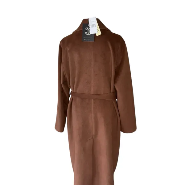 NWT Bernardo Double Breasted Wool Blend Belted Maxi Coat In Color Tobacco SZ-1X - Image 6