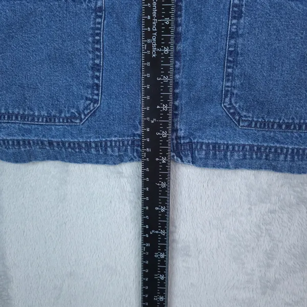Woolrich Denim Vest Womens‎ L Blue Zip Front Utility Pockets Gorpcore Heritage - Image 8